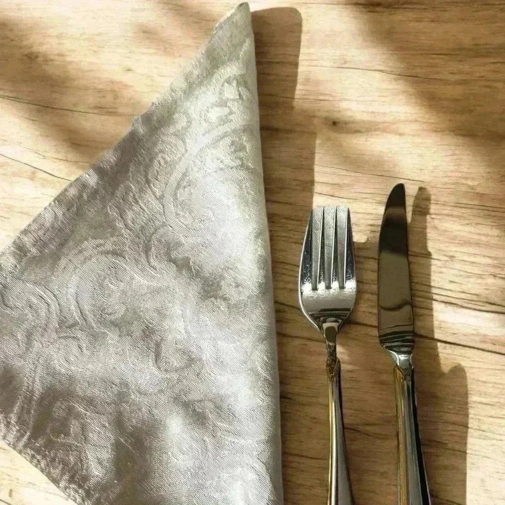 Lauren Ralph Lauren Damask Napkins Ivory Set Elegant Table Linens Wedding 10 Ct